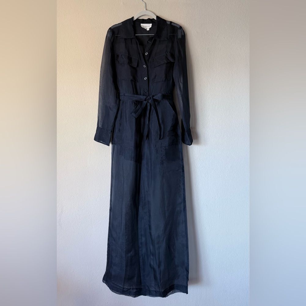 Anthropologie Sheer Utility Black Jumpsuit size 2 - Picture 10 of 14